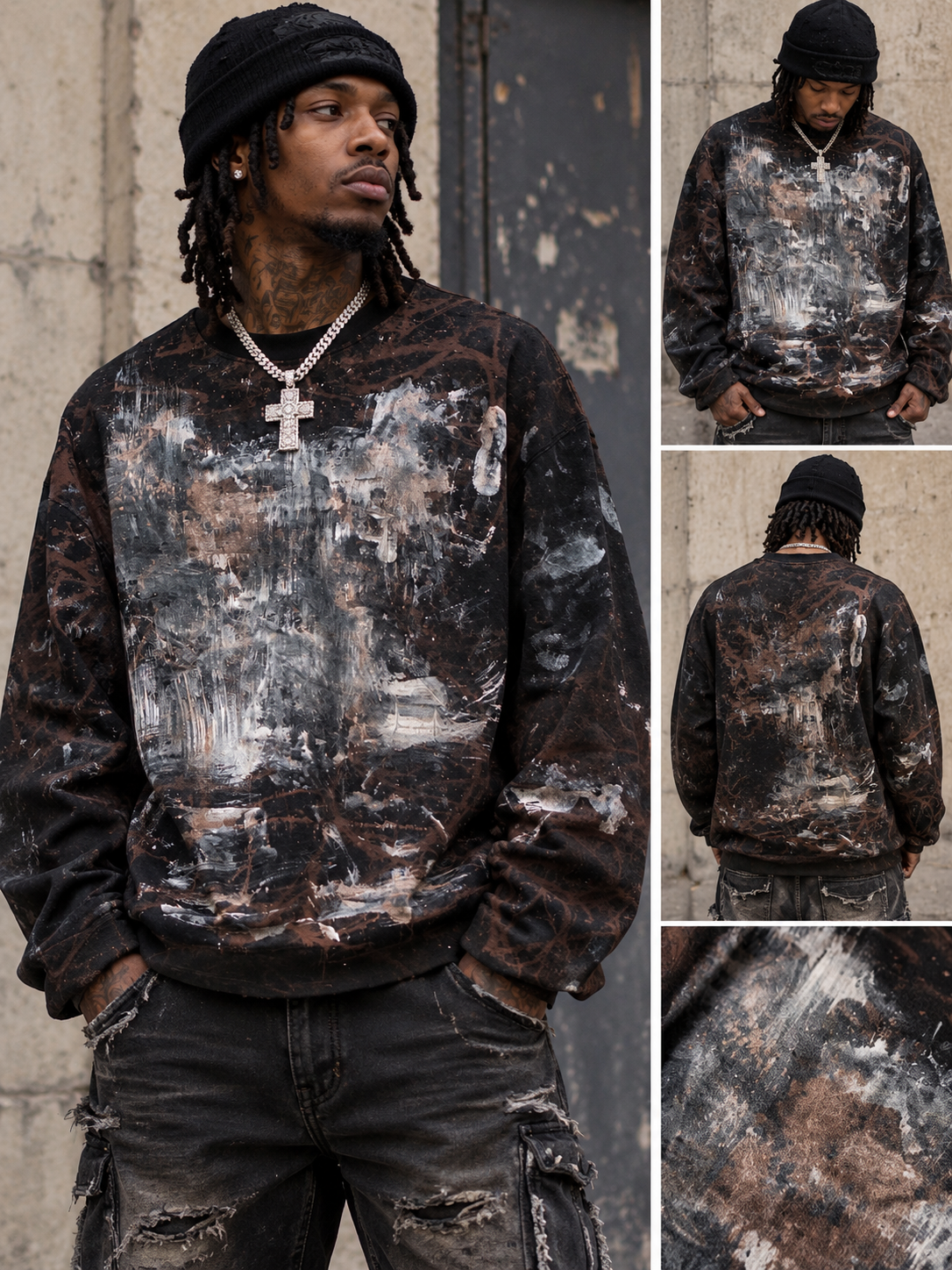 Cross My Heart Artifact Soul sweatshirt on model