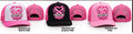 Cross My Heart breast cancer awareness trucker hats in pink white and black pink