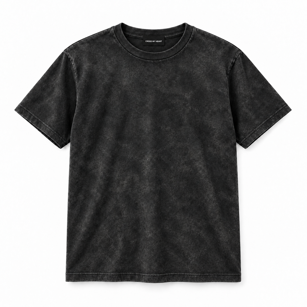 Cross My Heart essential acid wash tee with branded neck tag