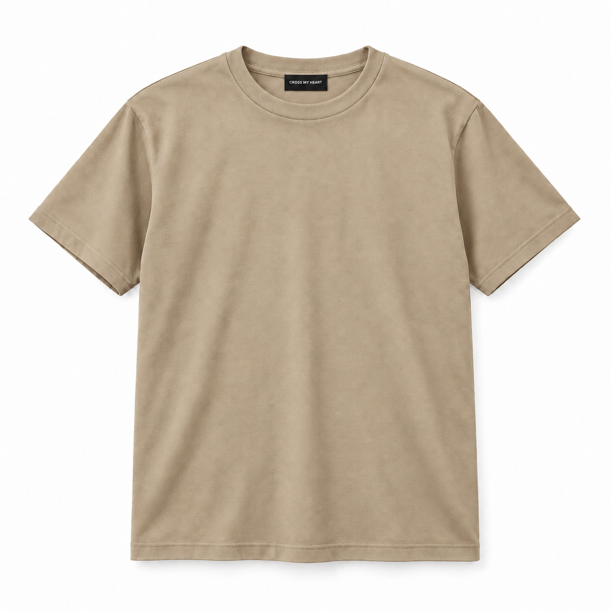 Cross My Heart essential sand tee with branded neck tag