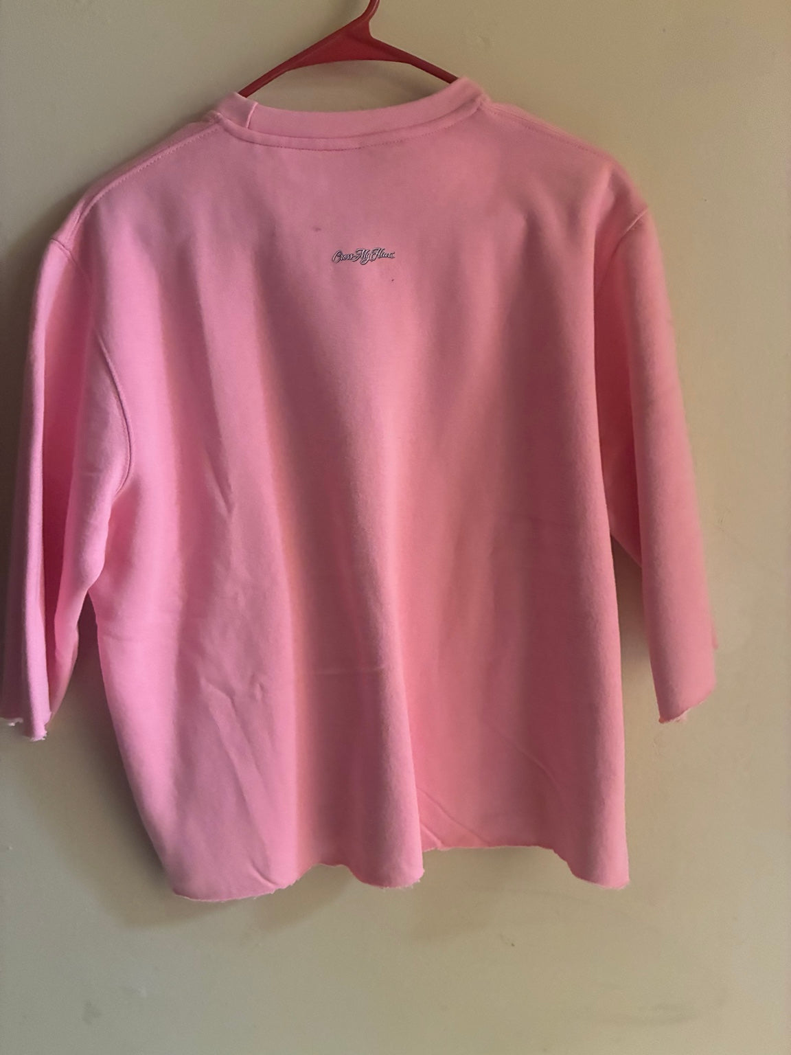 Cross My Heart pink oversized sweatshirt back