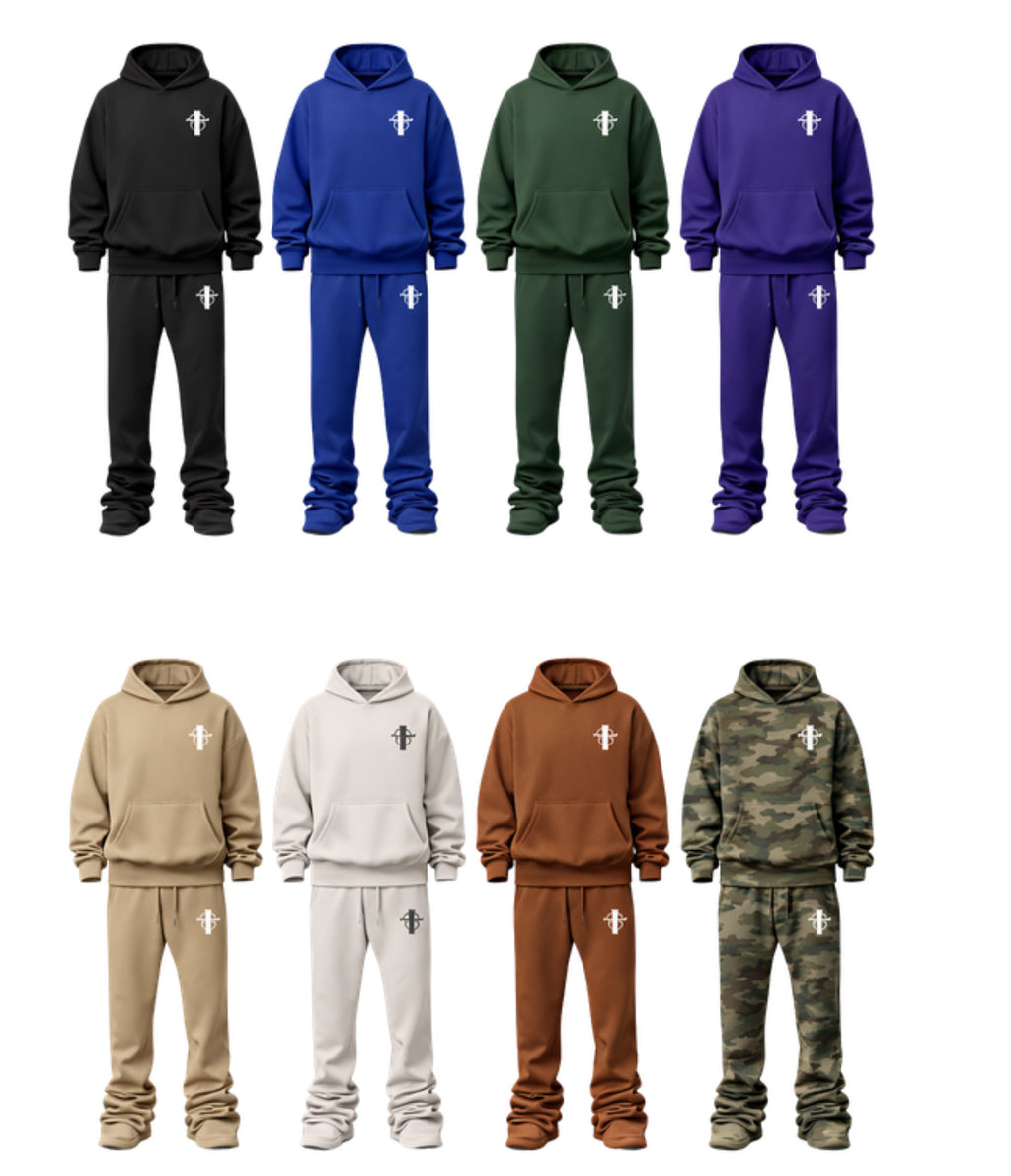Cross My Heart stacked hoodie sets in eight colorways
