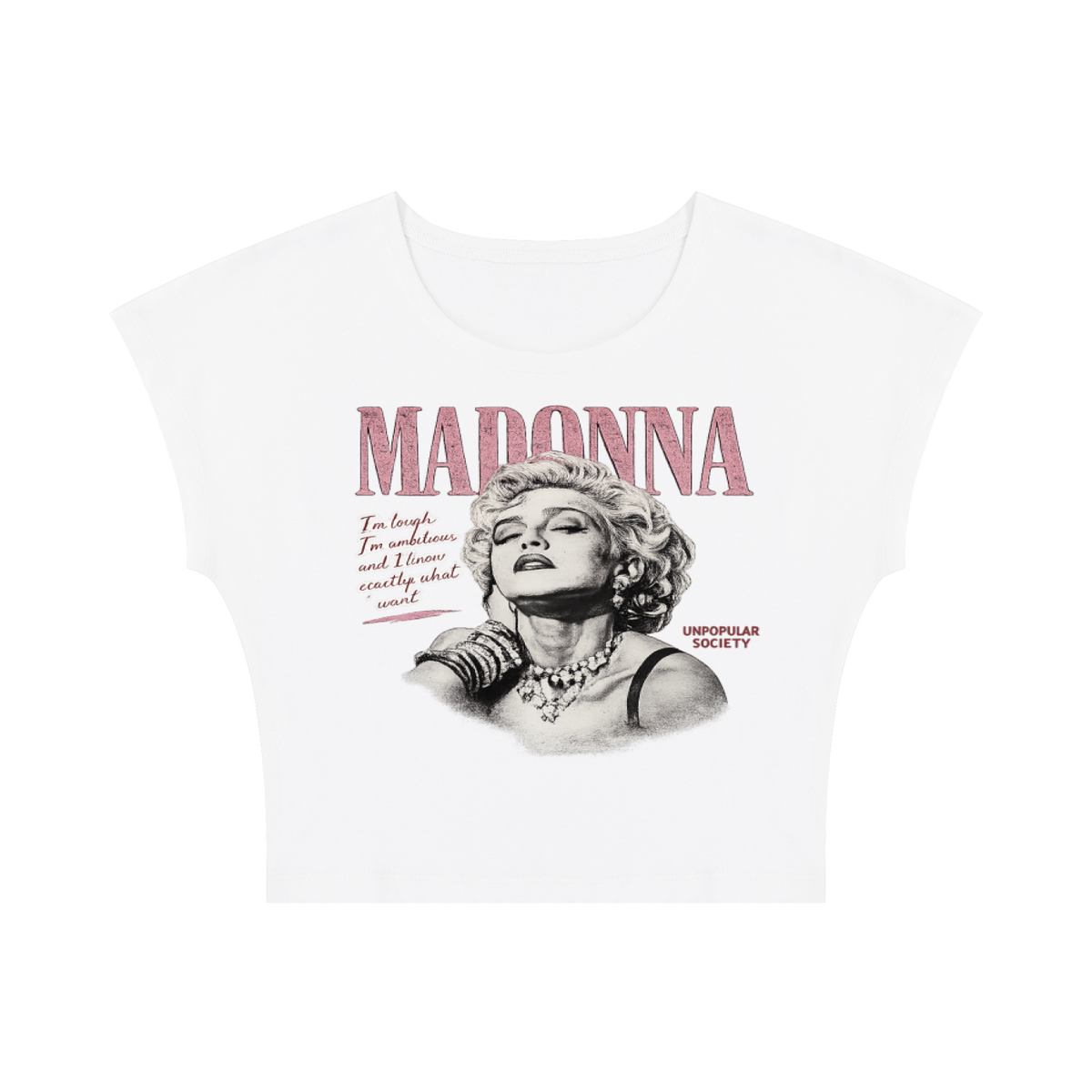 Unpopular Society Madonna classic cropped tee colorway view