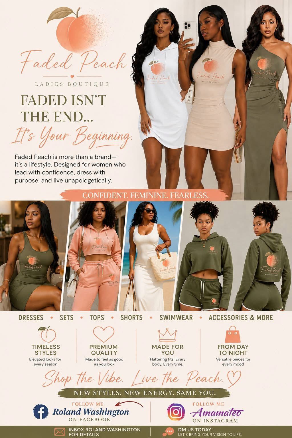 Faded Peach ladies boutique brand story by Roland Washington