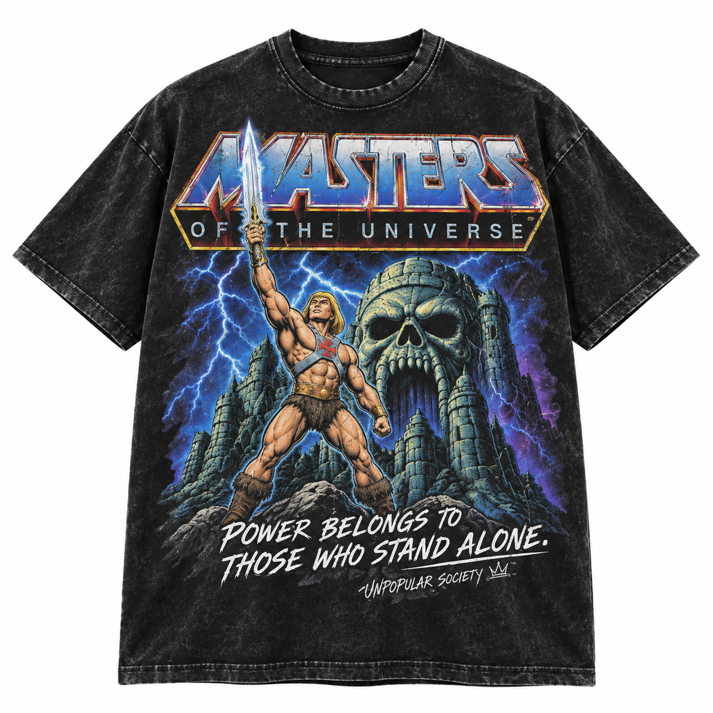 Unpopular Society Power Belongs to Those Who Stand Alone acid-wash tee product view