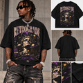 Retrograde black oversized graphic tee model and product views