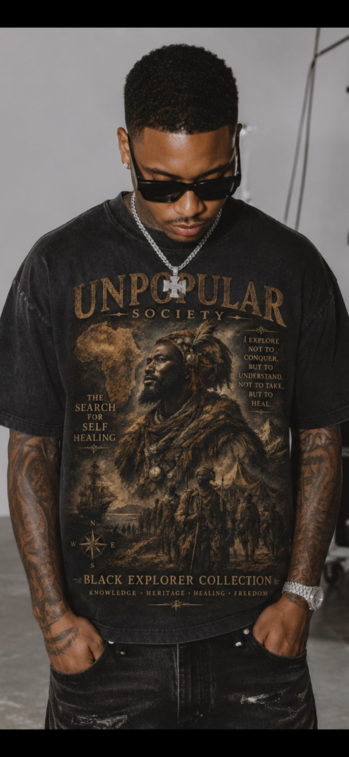 Unpopular Society Black Explorer Tee