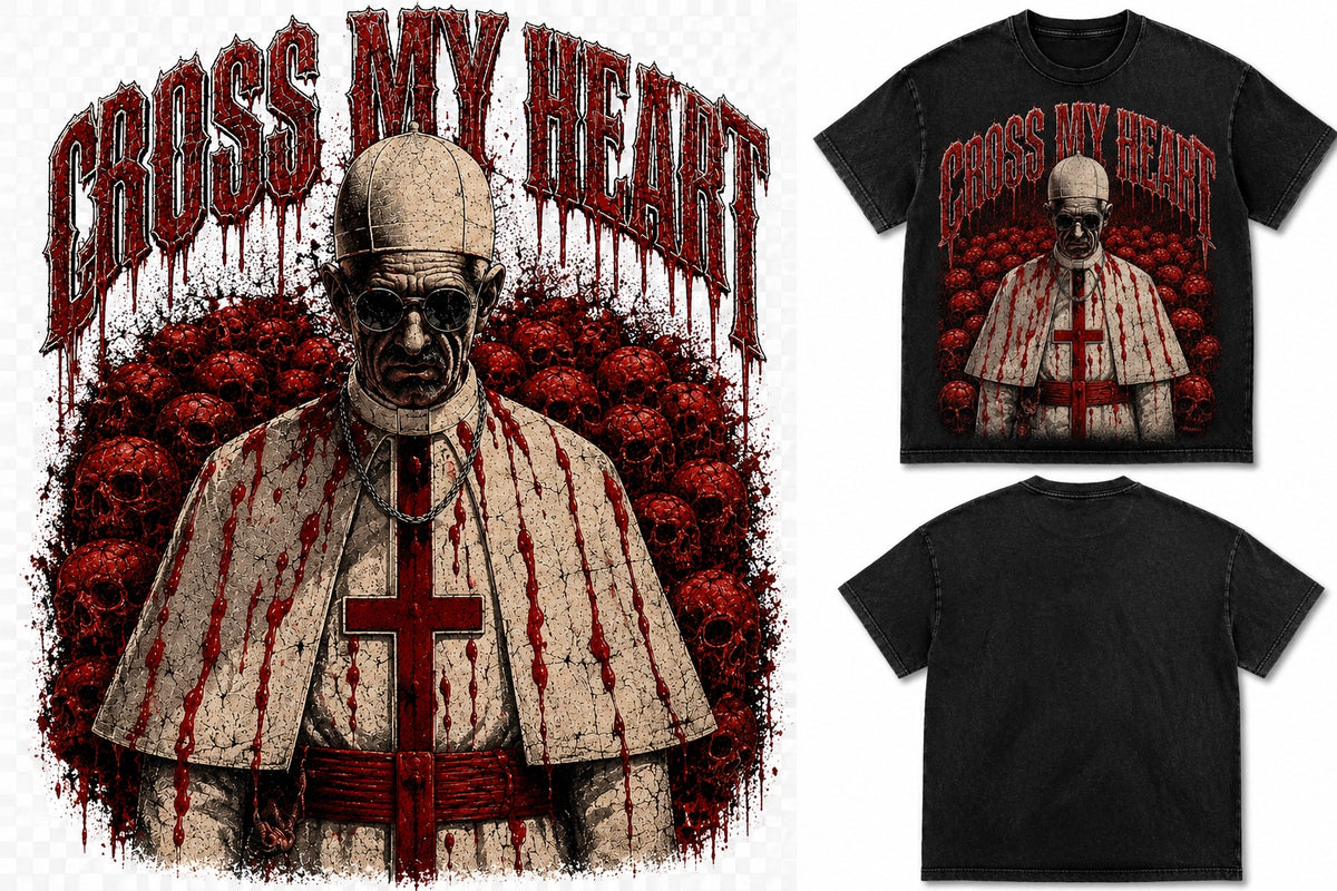 Cross My Heart heavyweight tee in black