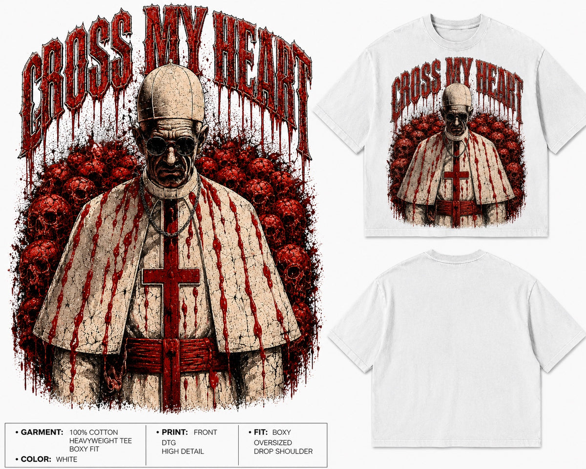 Cross My Heart heavyweight tee in white