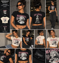 Unpopular Society Madonna cropped tee model lookbook